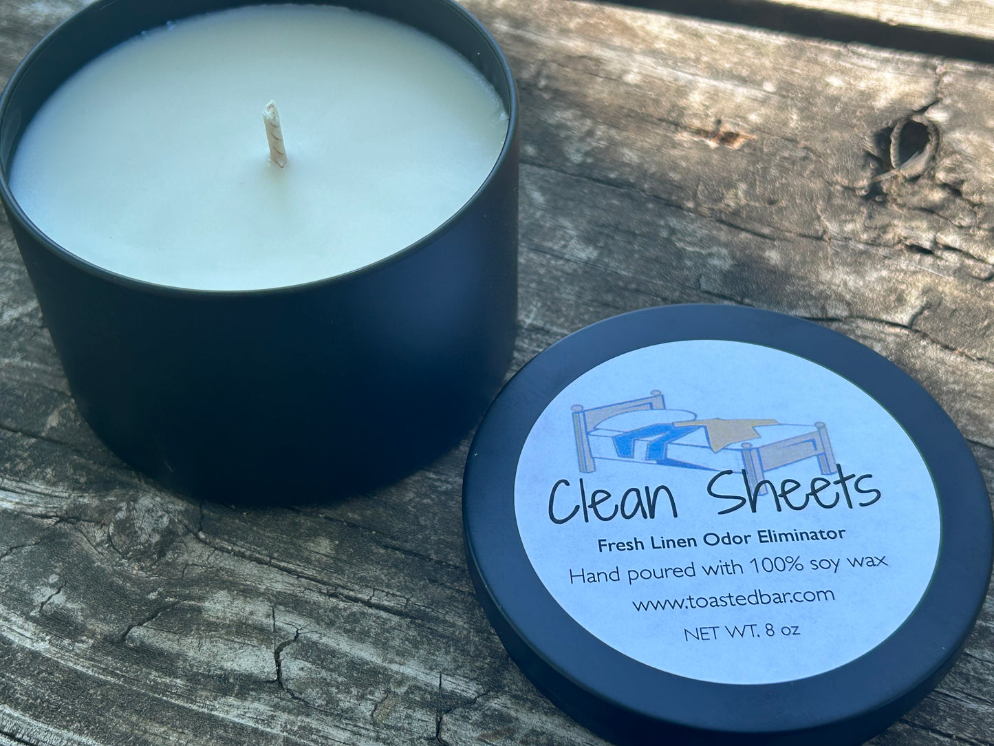 Clean Sheets - Fresh Linen Scented Odor Eliminating Soy Candle