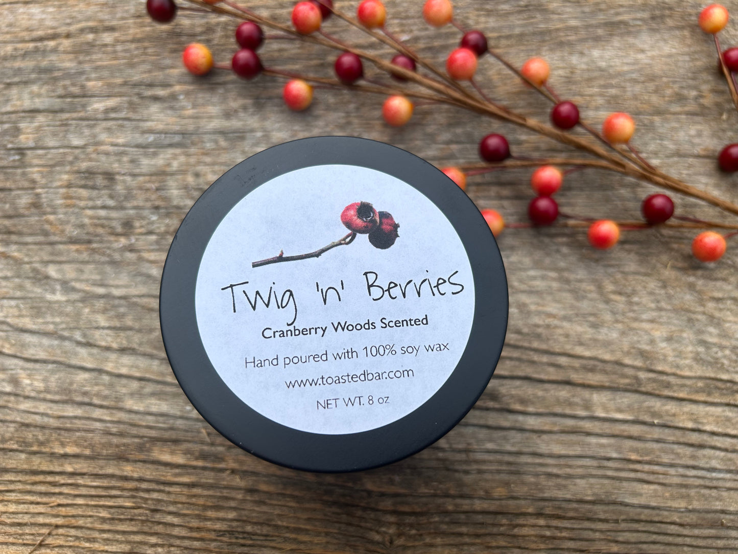 Twig n Berries - Cranberry Woods Scented Soy Candle