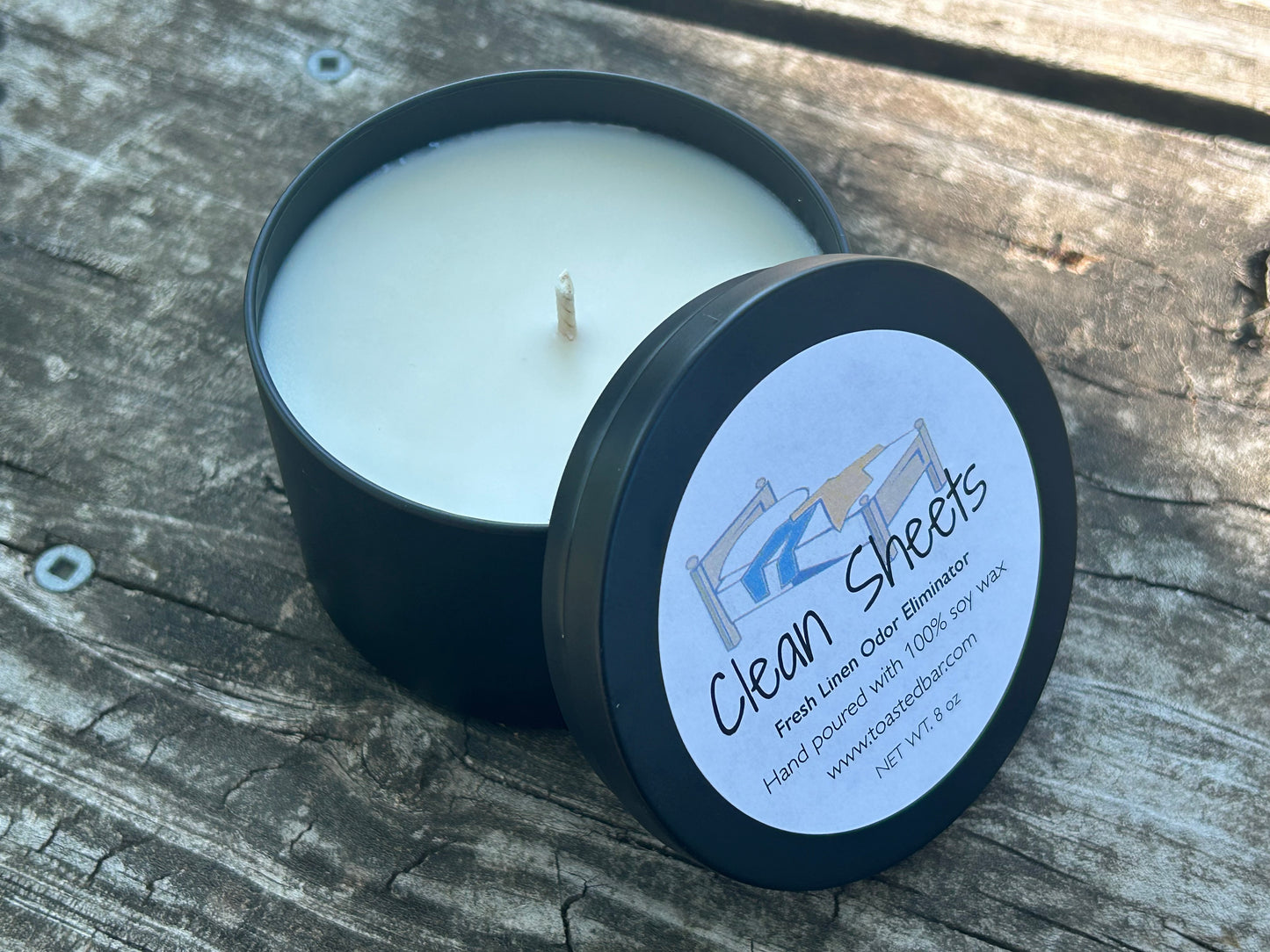 Clean Sheets - Fresh Linen Scented Odor Eliminating Soy Candle