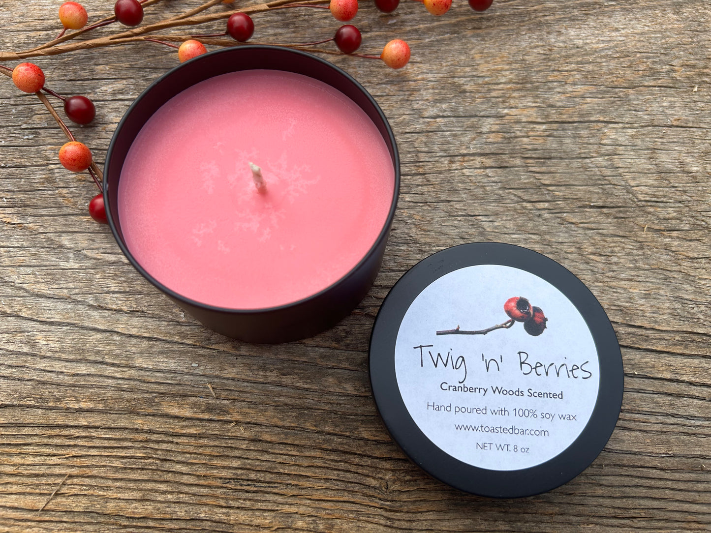 Twig n Berries - Cranberry Woods Scented Soy Candle