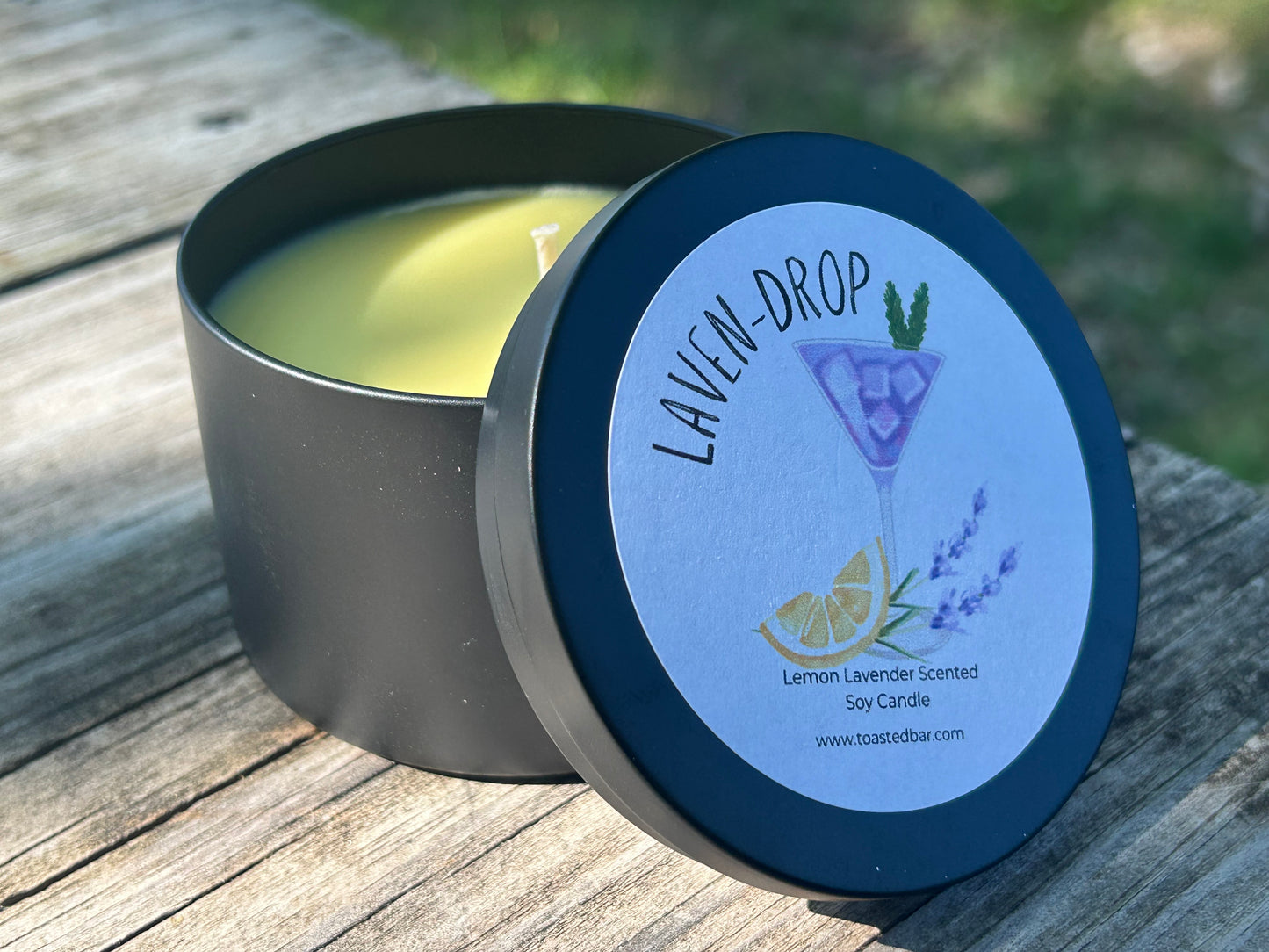 LavenDrop - Lemon Lavender Scented Soy Candle