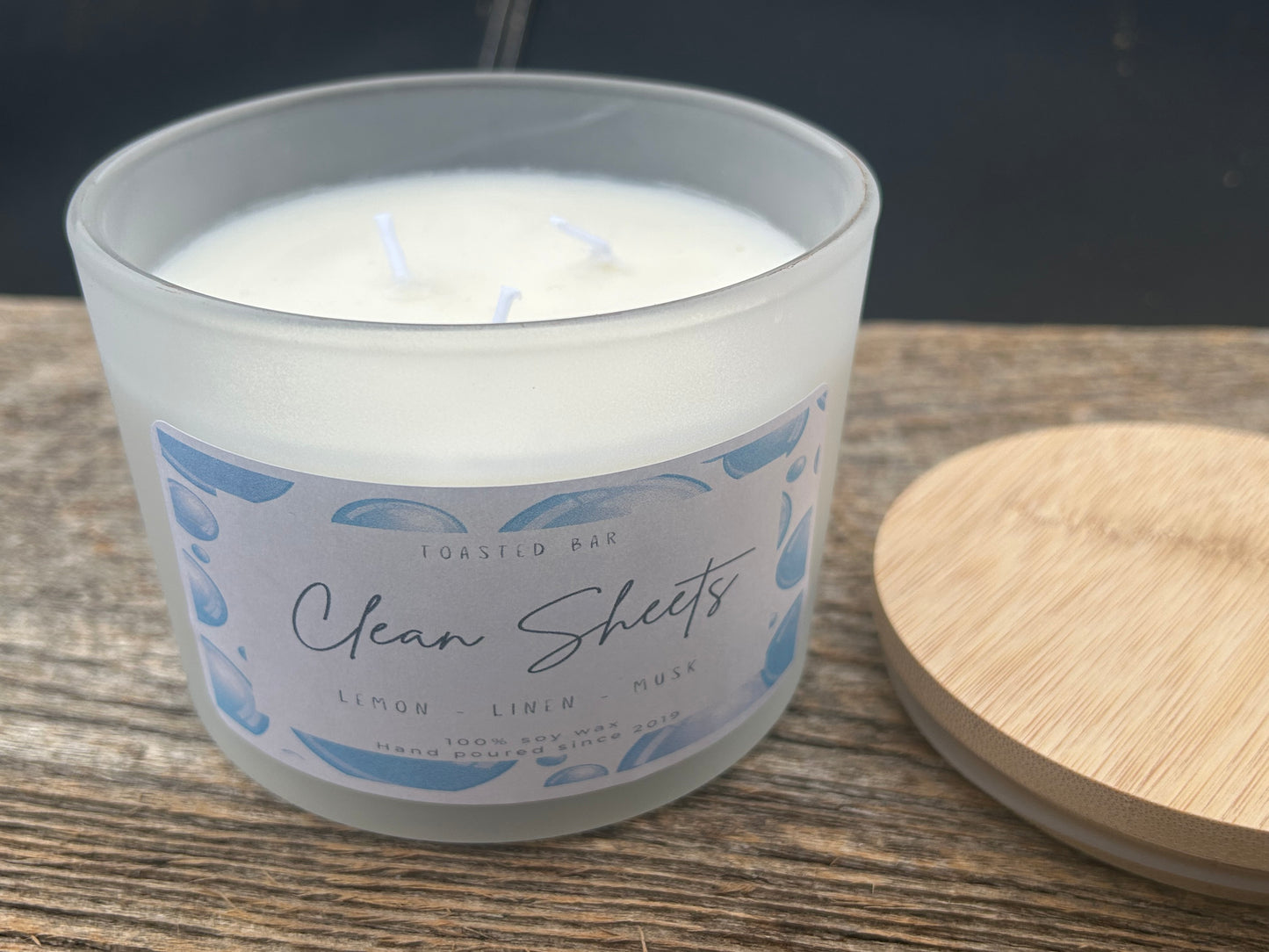 Clean Sheets - Fresh Linen Odor Eliminator Three Wick Soy Candle