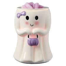 Ghost with Purple Bow Wax Warmer